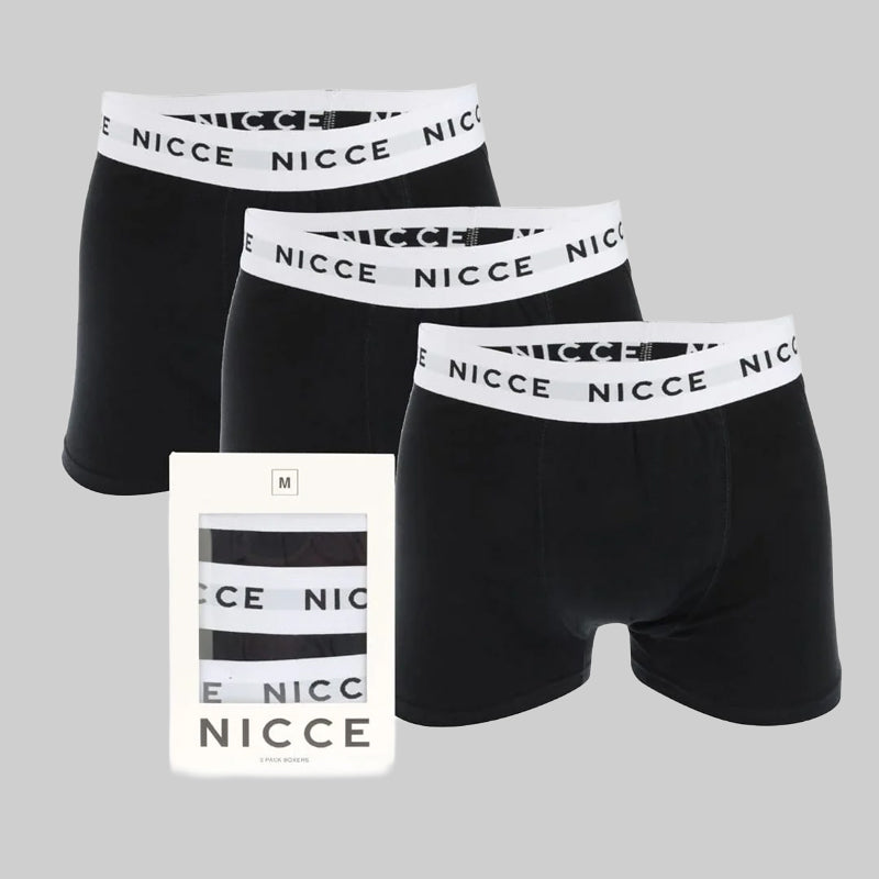 NICCE Wisbor 3-Pack Boxer Shorts for Men – Black