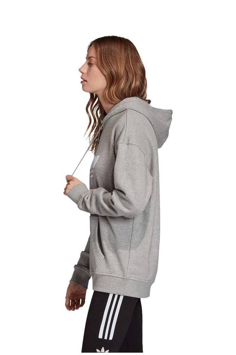 Adidas Women's TRF Hoodie Sweatshirt, Medium Grey Heather/White, 42