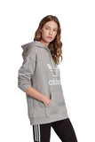 Adidas Women's TRF Hoodie Sweatshirt, Medium Grey Heather/White, 42