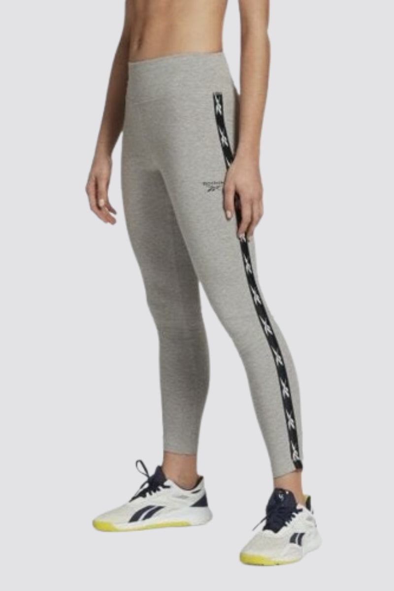 REEBOK VECTOR TAPE LEGGINGS Grey Cotton