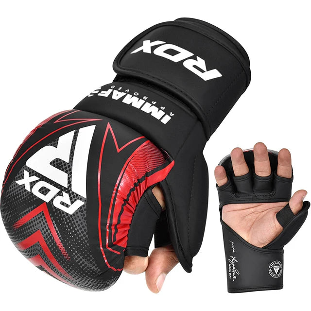 RDX IMMAF Approved Shooter Grappling Gloves – Red