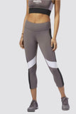 Reebok Women`s Lux Colour Block Capri 3/4 Leggings Purple/Black