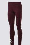 Reebok Classics Vector Graphic Leggings Maroon Burgundy Black Cream