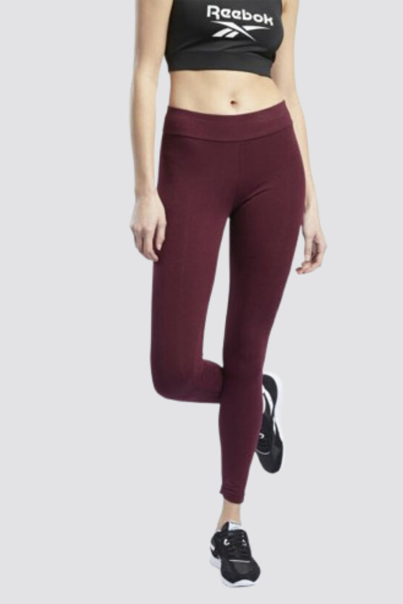 Reebok Classics Vector Graphic Leggings Maroon Burgundy Black Cream