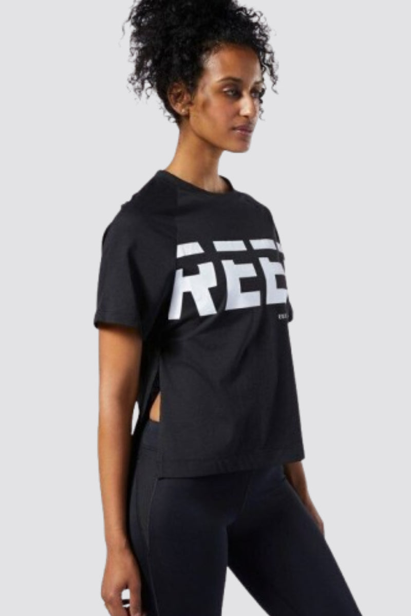 Reebok Women's Workout Ready Meet You There Graphic T-Shirt Black