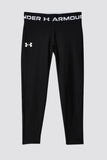 Under Armour Girls' HeatGear Ankle Crop Legging, (001) Black / / White, Youth Large