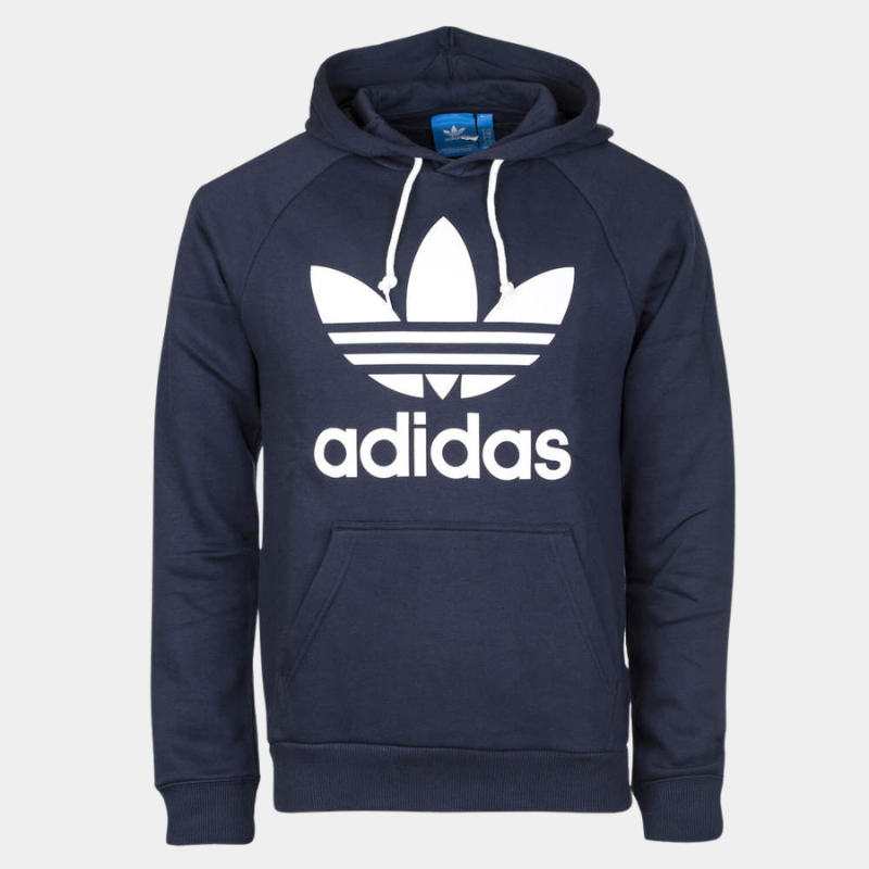 Adidas Men’s Classic Trefoil Pullover Hoodie – Navy Blue