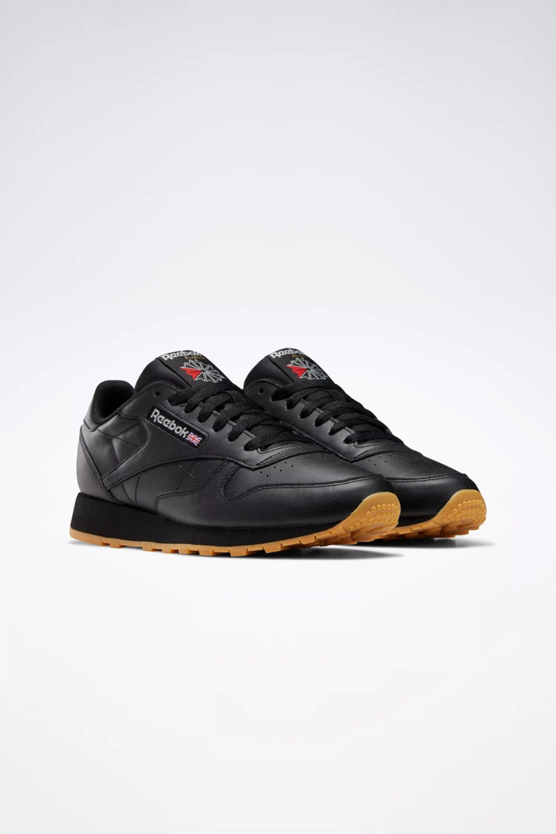 Women's Reebok Classic Leather Trainers Black/Gum