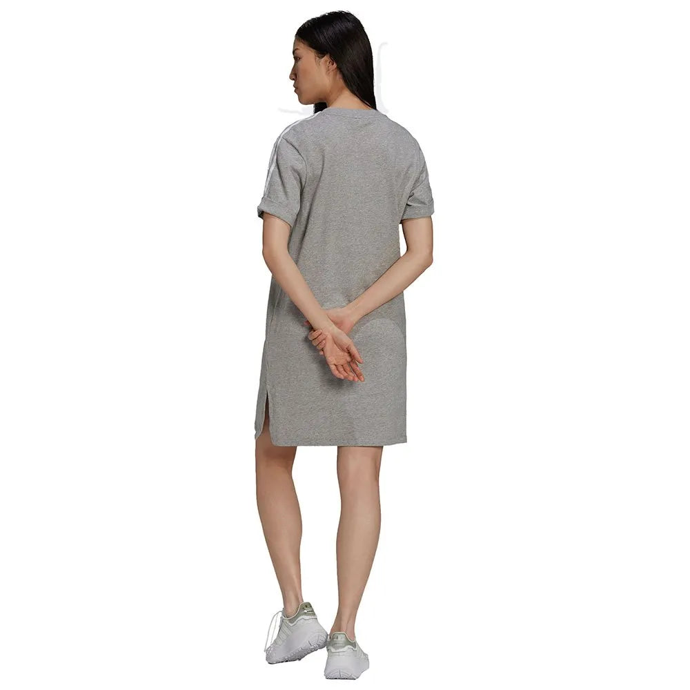 Adidas Originals Adicolor Classics Roll-Up Sleeve Tee Dress Grey Size