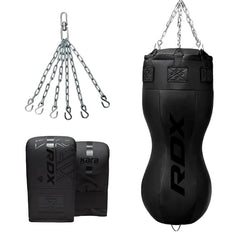 RDX Full Black Body Punch Bag with Mitts