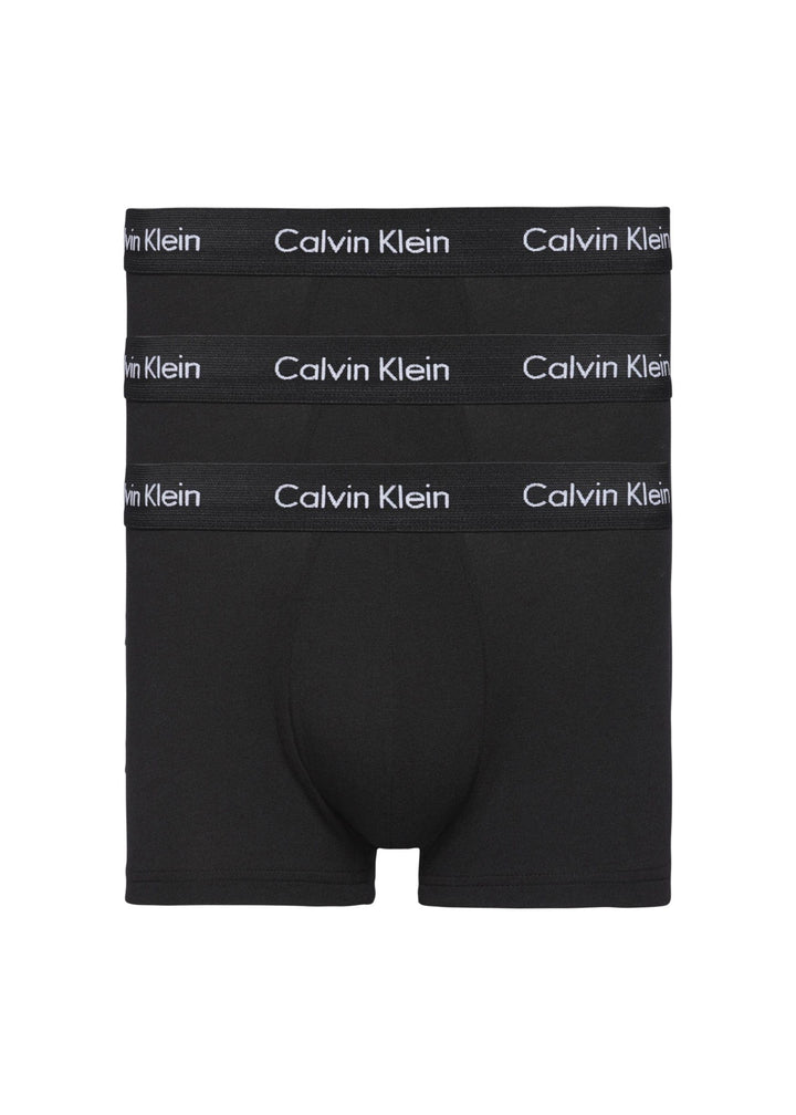 COTTON STRETCH LOW RISE TRUNKS - 3 PACK - BLACK WB