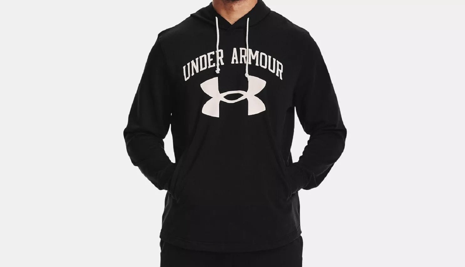 Under Armour Men’s Ua Rival Terry Big Logo Black Sports Hoodie