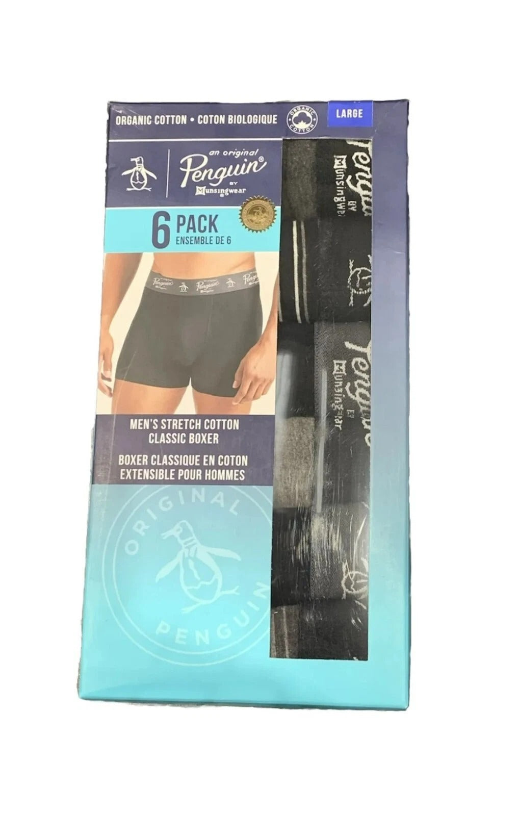 Original Penguin Men’s 6-Pack Boxer Shorts in Dark Mix Colors