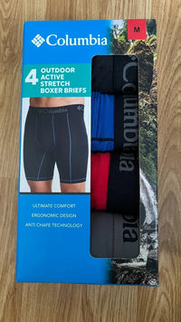 Columbia Men’s 4-Pack Outdoor Active Stretch Boxer Briefs with Mesh Pouch