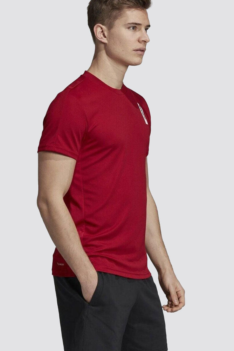 Adidas Brilliant Basics Burgundy Sports Fitness T-shirt