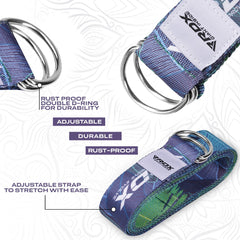 RDX F10 D-Ring Steel Buckle Cotton Yoga Strap