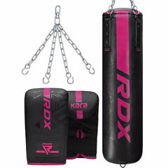 RDX F6 KARA 4ft / 5ft 3-in-1 Punch Bag & Bag Gloves Set