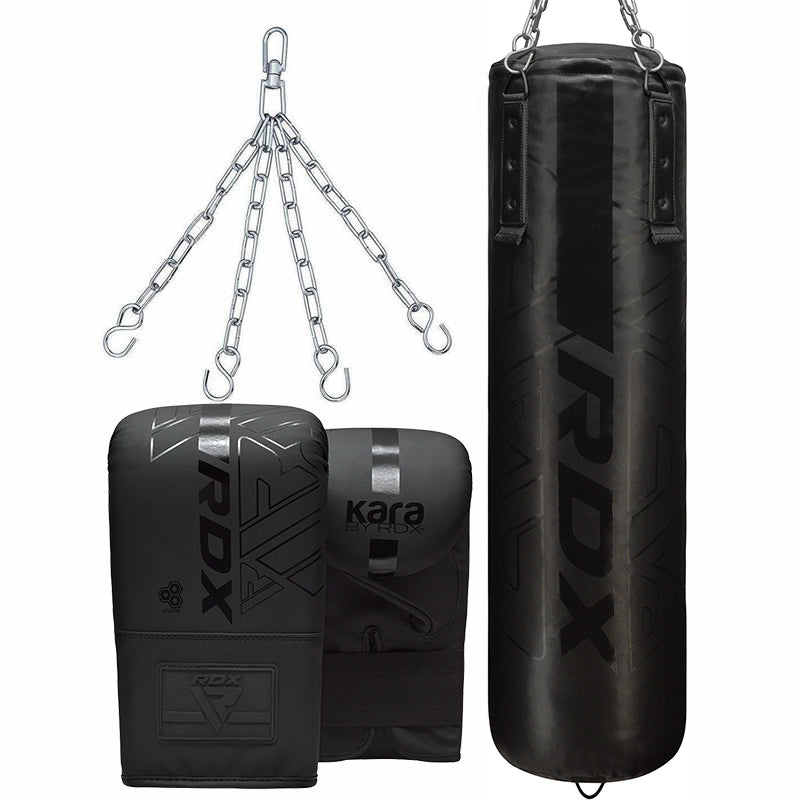 RDX F6 KARA 4ft / 5ft 3-in-1 Punch Bag & Bag Gloves Set