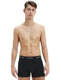 COTTON STRETCH LOW RISE TRUNKS - 3 PACK - BLACK WB