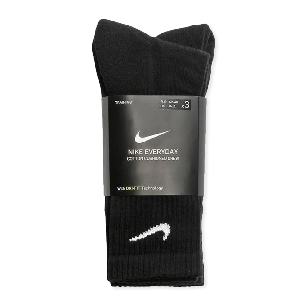 Nike Everyday Cushioned Training Crew Socks. black