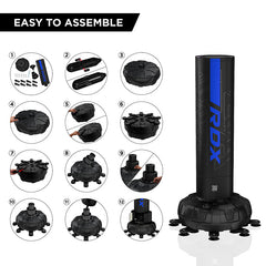 RDX F6 6Ft Kara Blue Free Standing Punch Bag With Mitts Set