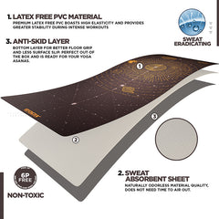 RDX D6 Iris 6mm PVC Yoga Mat Solar Brown