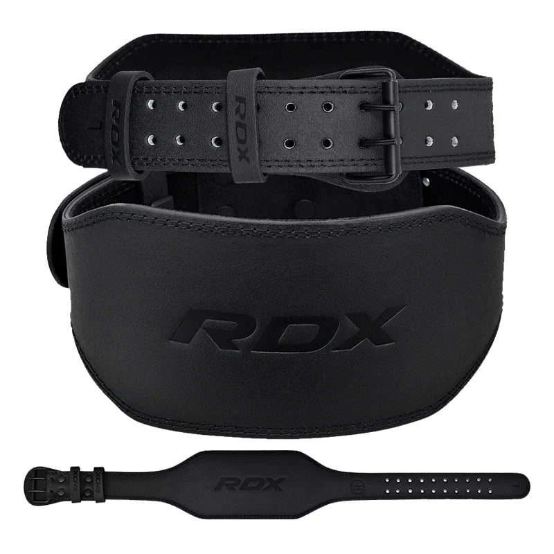 RDX 4-Inch Full Black Leather Belt