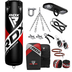 RDX F10B 4ft / 5ft 13-in-1 Punch Bag with Bag Mitts Set