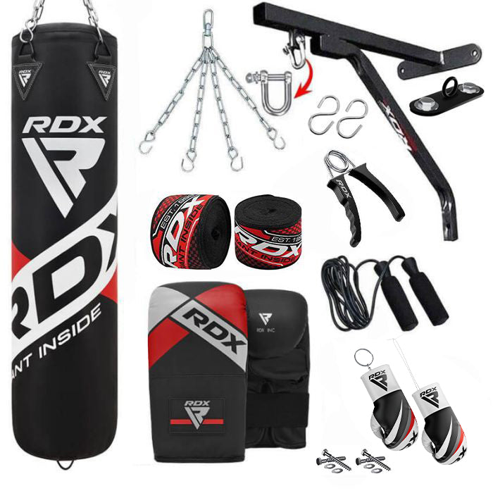 RDX F10B 14PC Punch Bag with Bag Mitts Home Gym Set