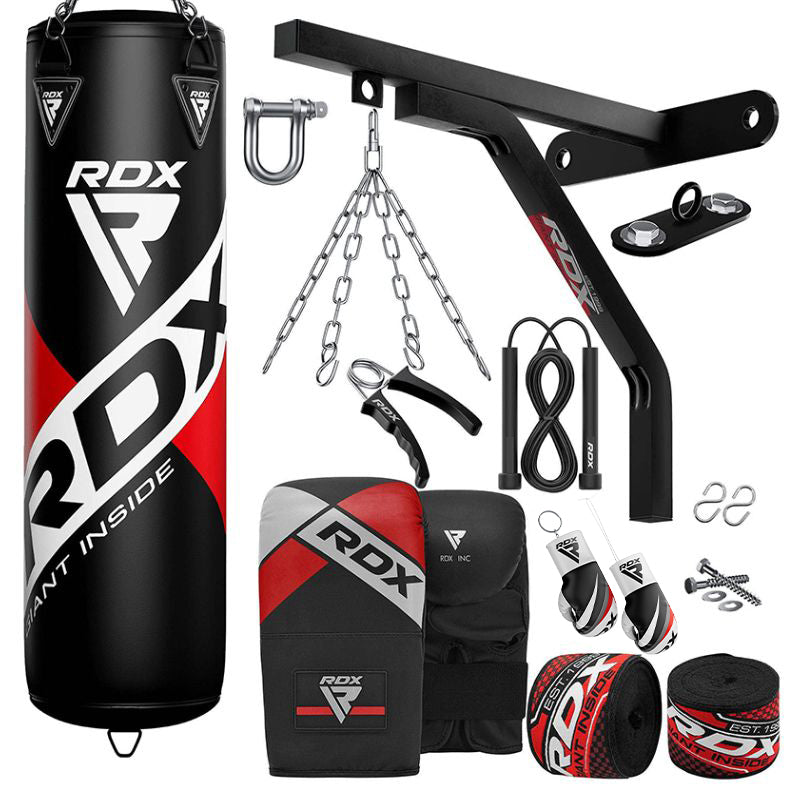 RDX F10B 4ft / 5ft 17-in-1 Punch Bag with Bag Mitts Set