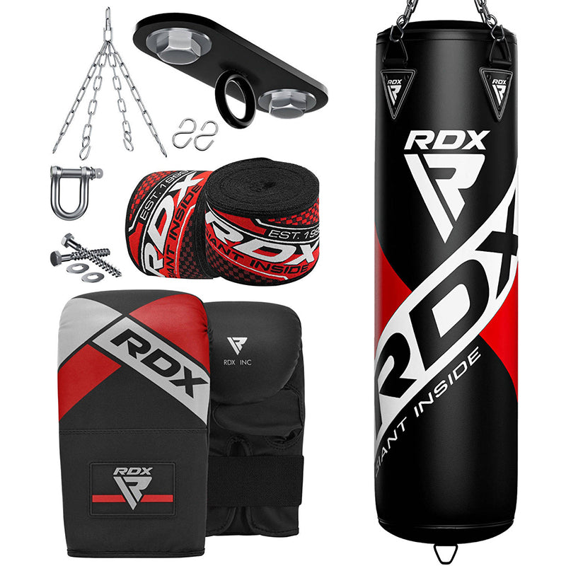 RDX F10B 4ft / 5ft 8-in-1 Punch Bag with Bag Mitts Set