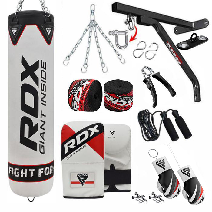 RDX F1 4ft / 5ft 14-in-1 Punch Bag with Bag Mitts Set
