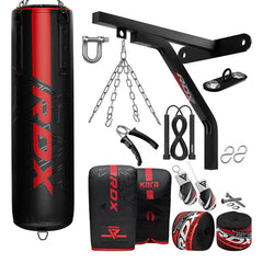 RDX F6 KARA 4ft / 5ft 17-in-1 Punch Bag with Bag Gloves Set