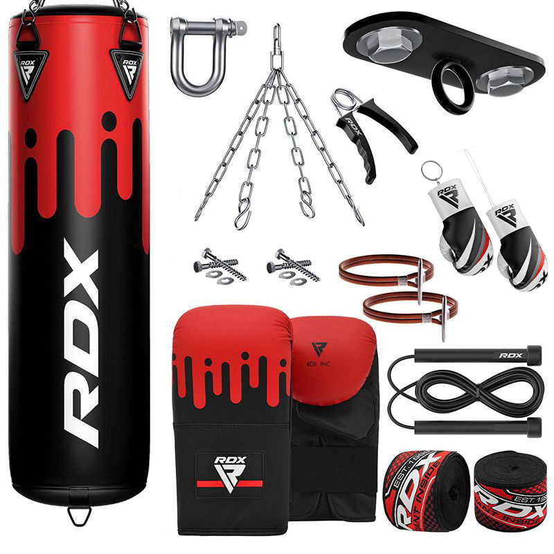 RDX F9 4ft / 5ft 13-in-1 Heavy Boxing Punch Bag & Mitts Set