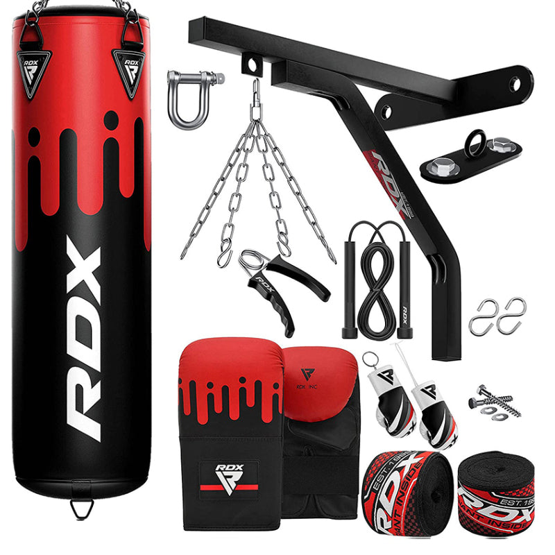 RDX F9 4ft / 5ft 17-in-1 Heavy Boxing Punch Bag & Mitts Set
