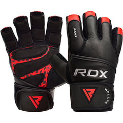 RDX L7 Crown Leather Fitness Gloves with Strap