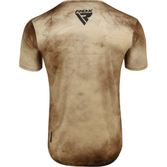 RDX T14 Harrier Tattoo Brown Short Sleeves Sweat-Wicking Workout Gym T-Shirt