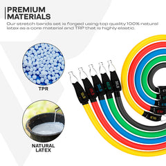 RDX L2 4-in-1 Resistances Tubes Pro set 10-50lbs for Home Gym Workout