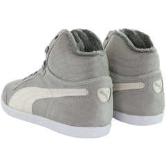 Puma Glyde Court Fur Women Grey Hi Top Trainers