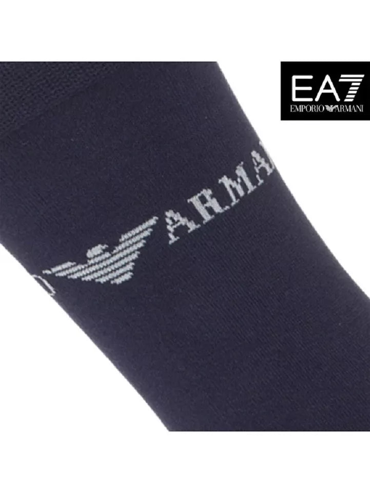 Emporio Armani Mens Designer Cotton Socks Pack of 3 Pairs, Tin Box Gift Pack