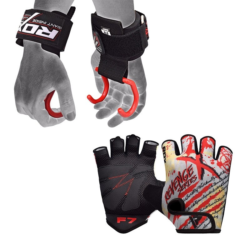 RDX F7 Gym Gloves with Gym Straps
