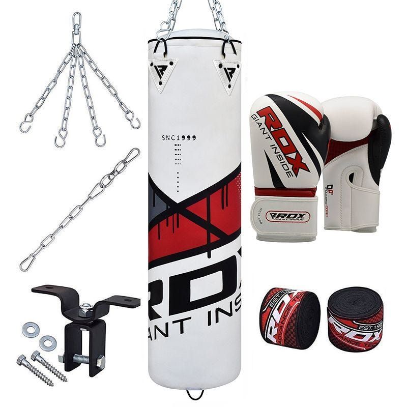 RDX F7 Ego 4ft / 5ft 8-in-1 Heavy Boxing Punch Bag & Gloves Set