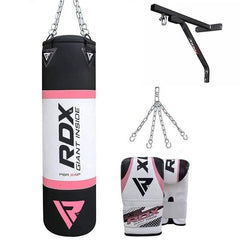 RDX X4 4ft 4-in-1 Punch Bag with gloves & wall Bracket Set