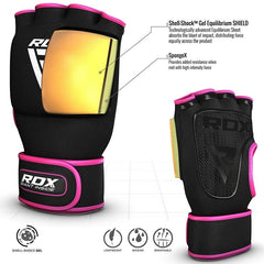 RDX X8 Pink Boxing Inner Gel Gloves with Strap