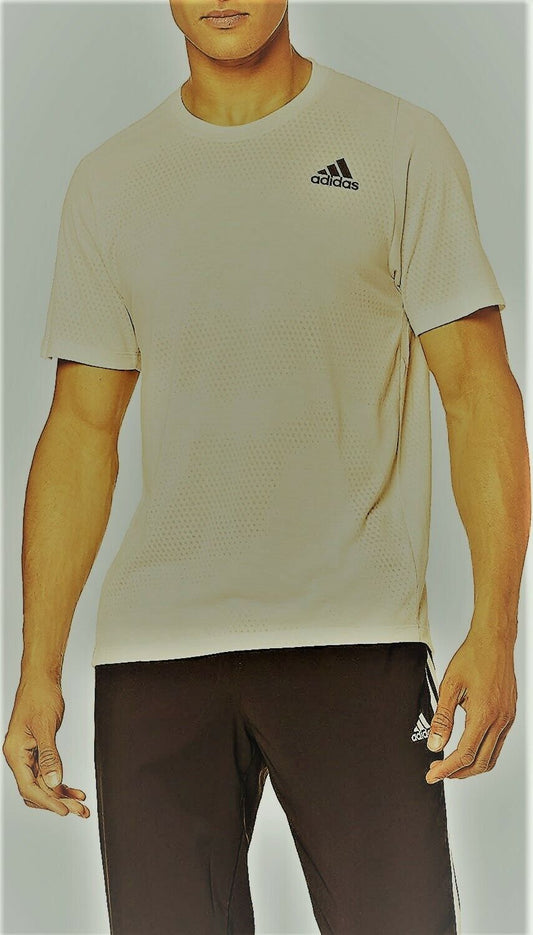 Adidas Men's FreeLift Tech Aeroknit Graphic T-Shirt Ivory/Grey