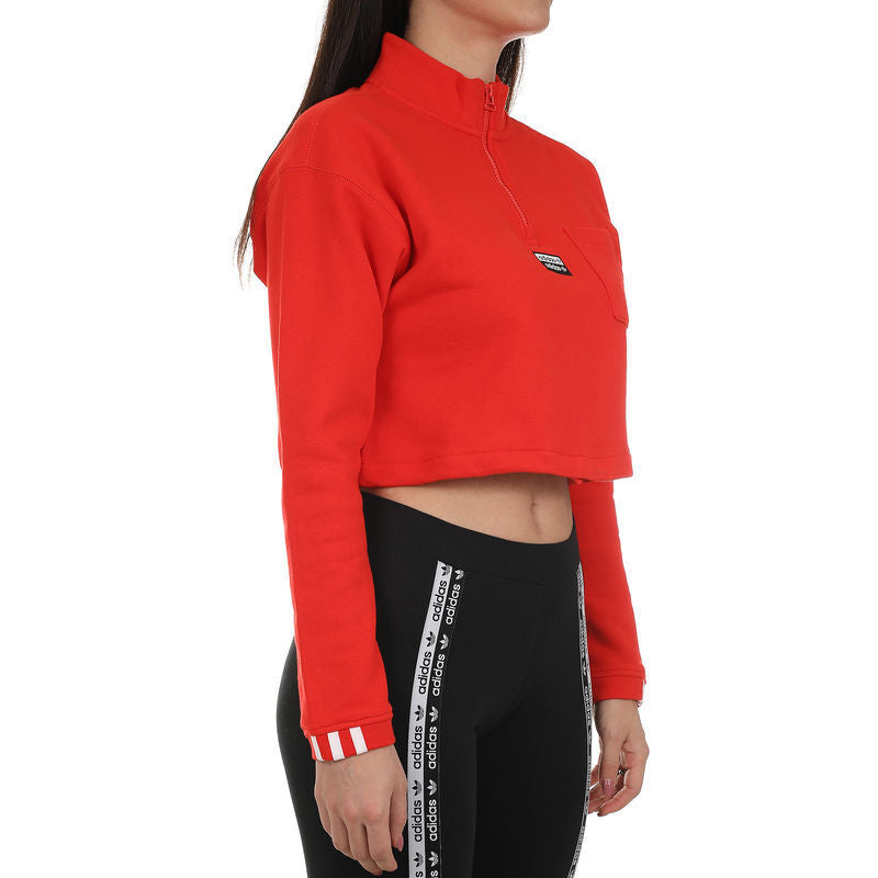 Adidas Originals Women's Cropped Sweatshirt Red