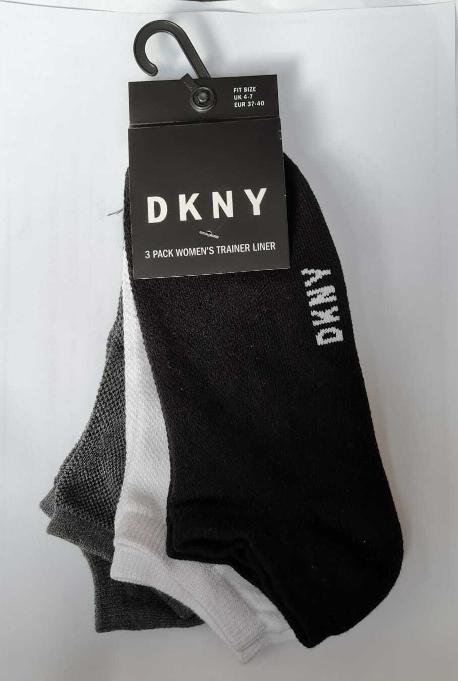 DKNY 3 Pack Women Trainer Liner Ankle Socks